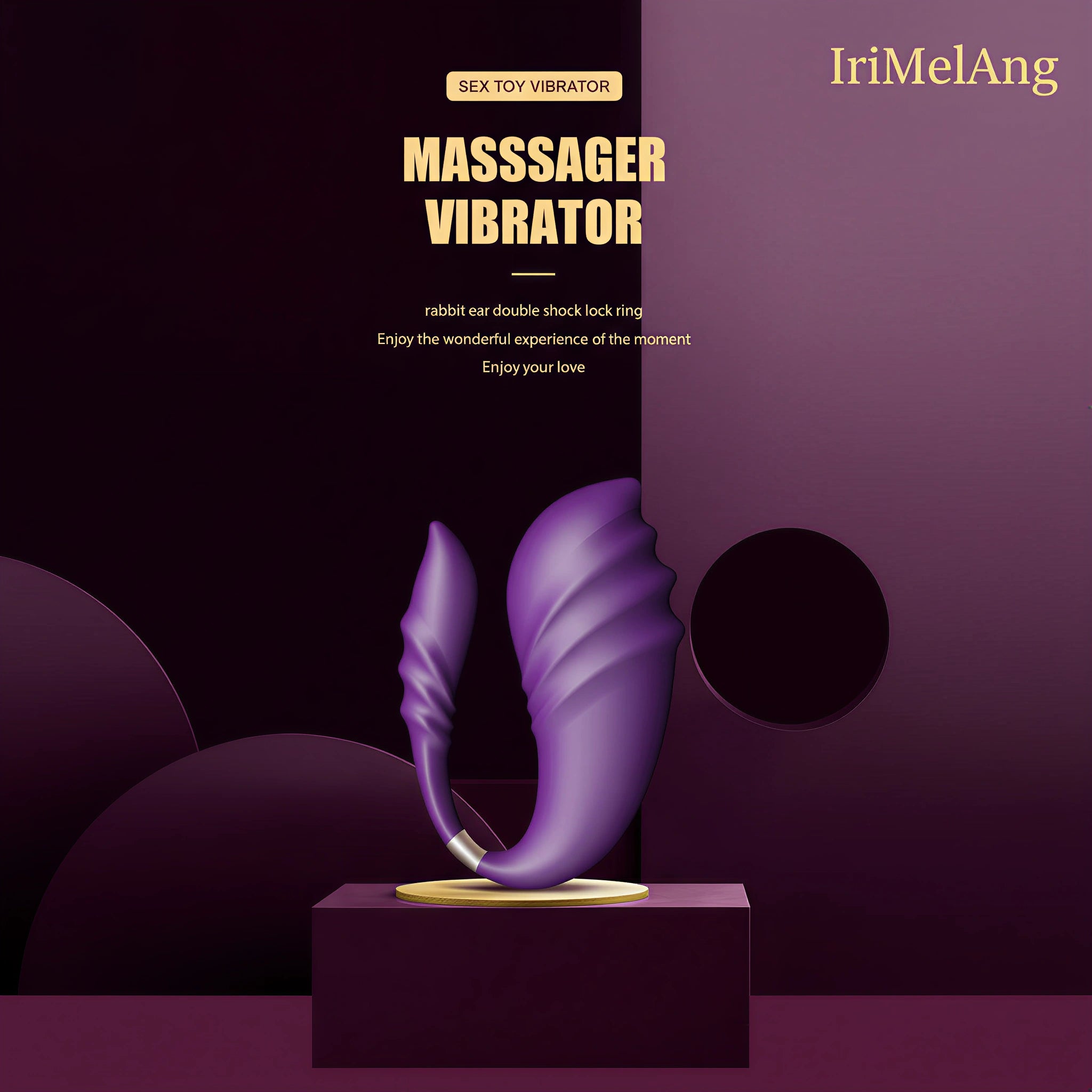 IriMelAng Dual Stimulation Rabbit Vibrator with Shock Lock Ring - Waterproof Massager