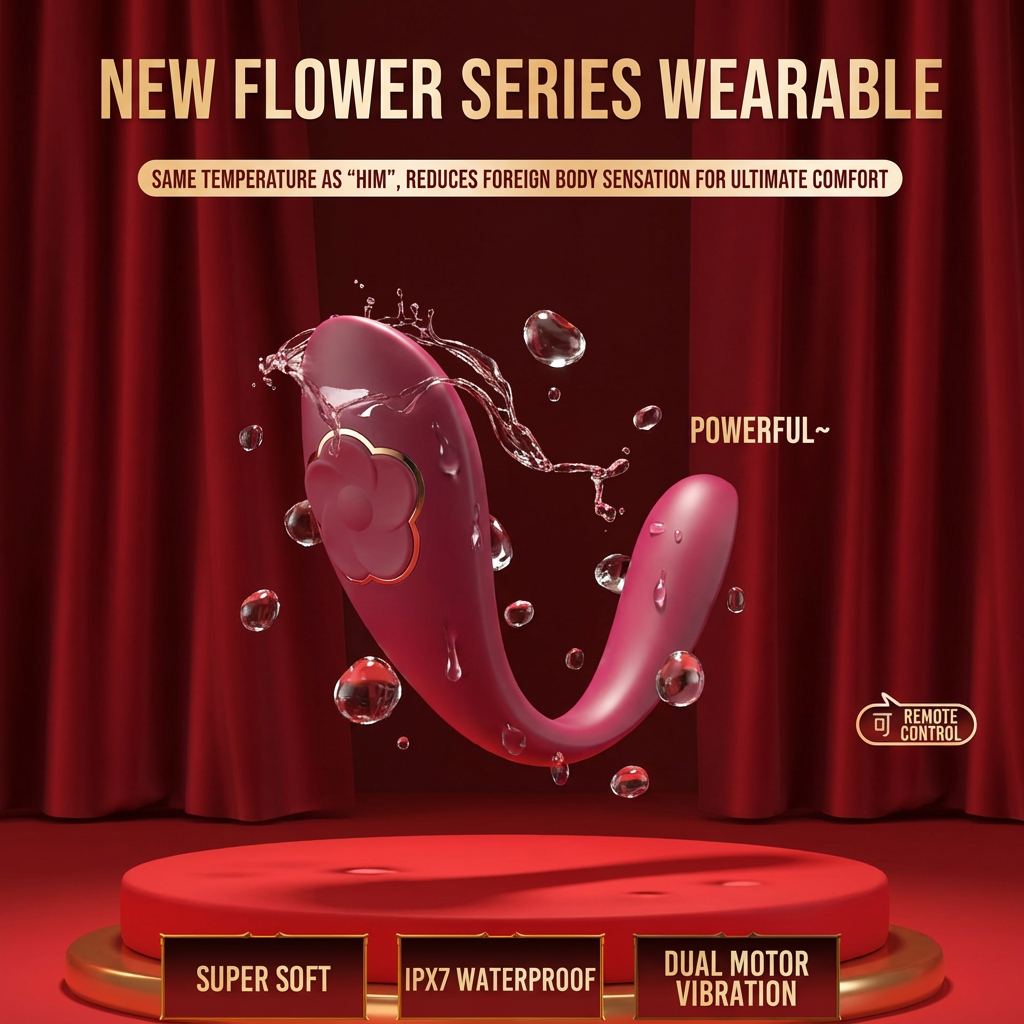 IriMelAng Wearable Flower Vibrator with Remote Control - Dual Motor 10 Modes Couples Massager