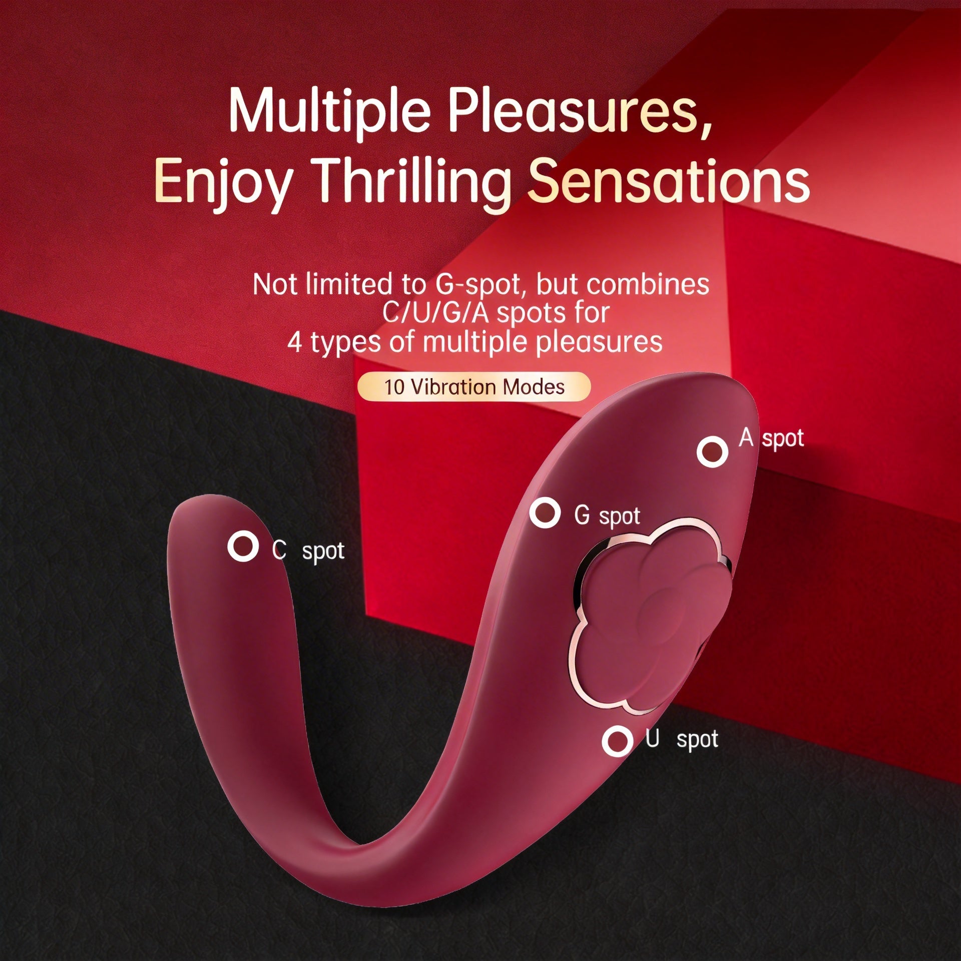 IriMelAng Wearable Flower Vibrator with Remote Control - Dual Motor 10 Modes Couples Massager