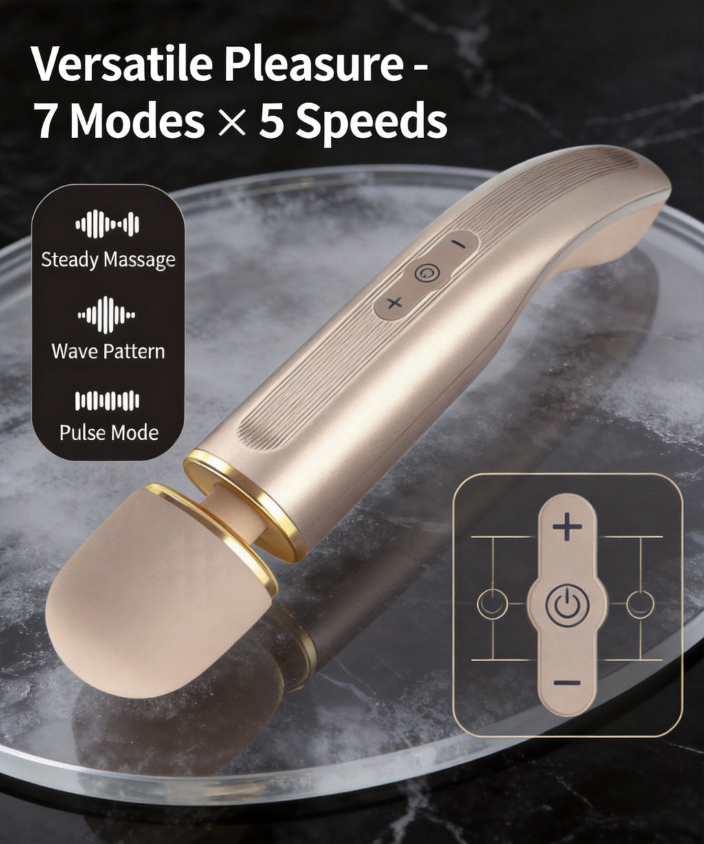 IriMelAng 58MM Large Head Massager Wand - 7 Vibration Modes & 5 Speed Settings