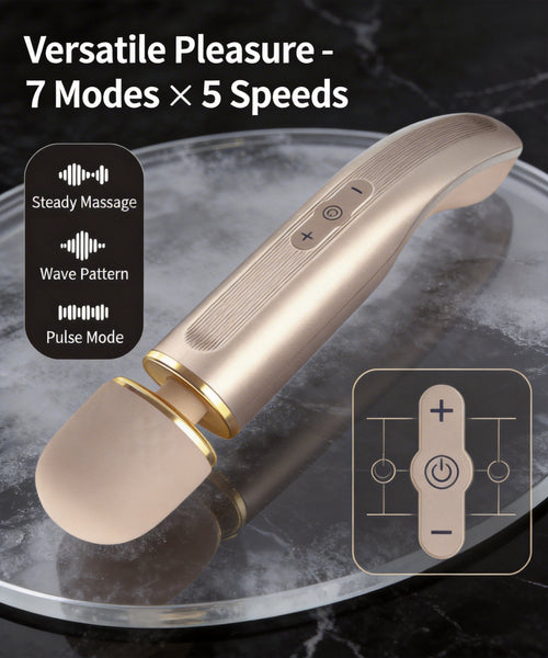 IriMelAng 58MM Large Head Massager Wand - 7 Vibration Modes & 5 Speed Settings