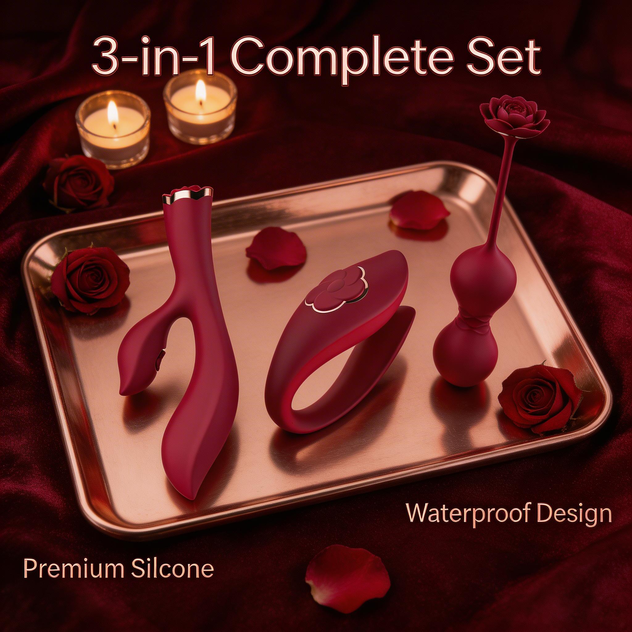 IriMelAng Wearable Flower Vibrator with Remote Control - Dual Motor 10 Modes Couples Massager