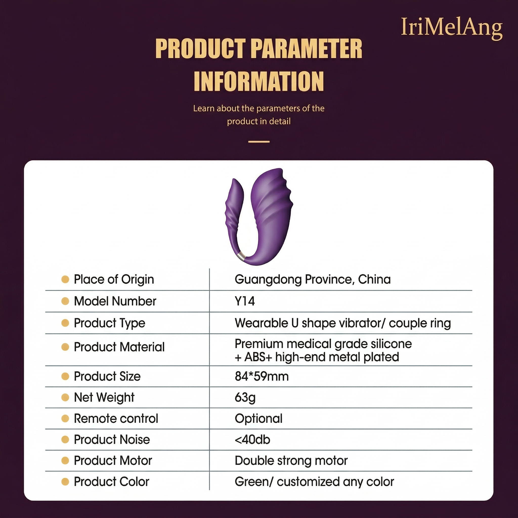 IriMelAng Dual Stimulation Rabbit Vibrator with Shock Lock Ring - Waterproof Massager